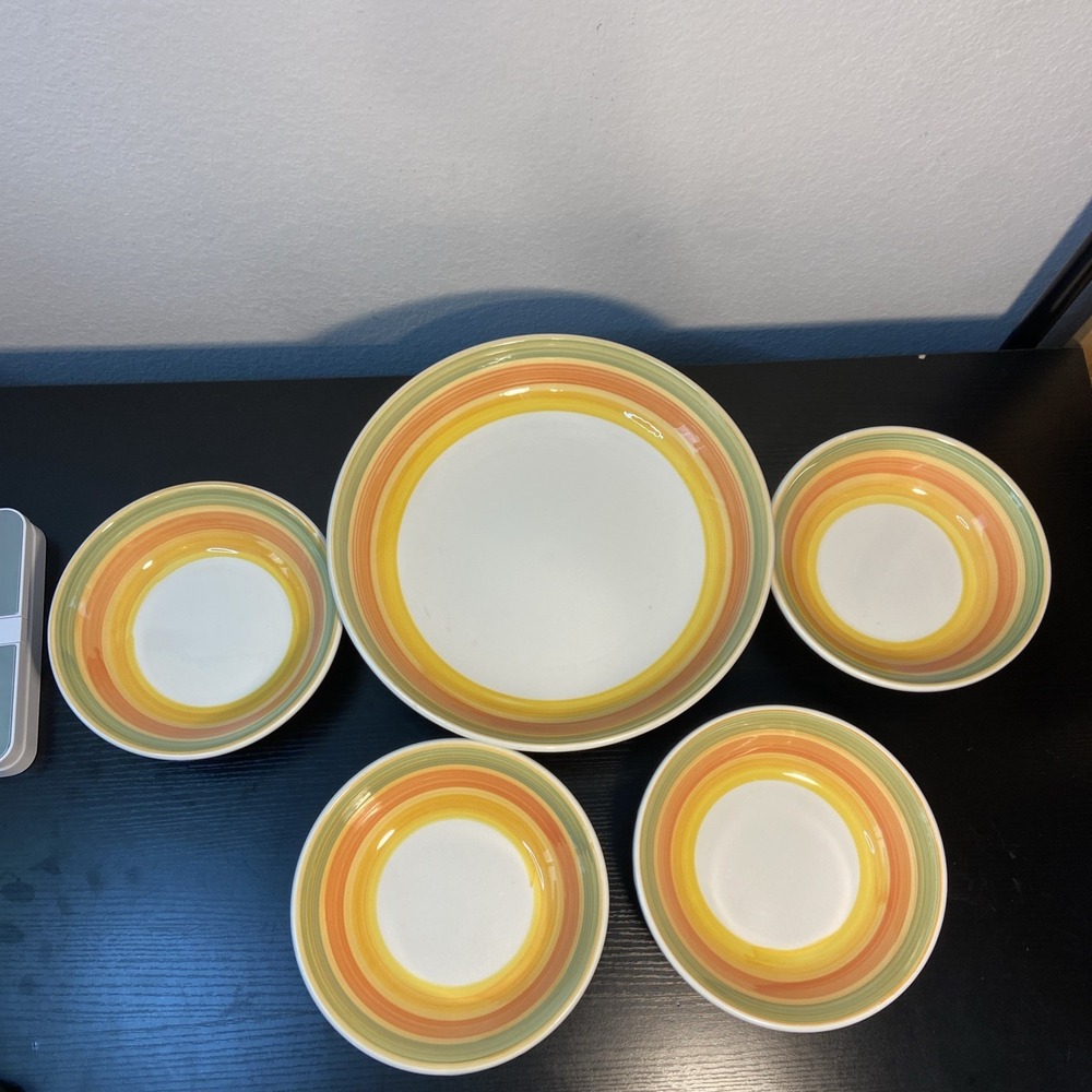 Tre Ci  Made in Italy  Large PASTA SERVING BOWL  Ceramic - 14" +4 Bowls - Picture 2 of 16